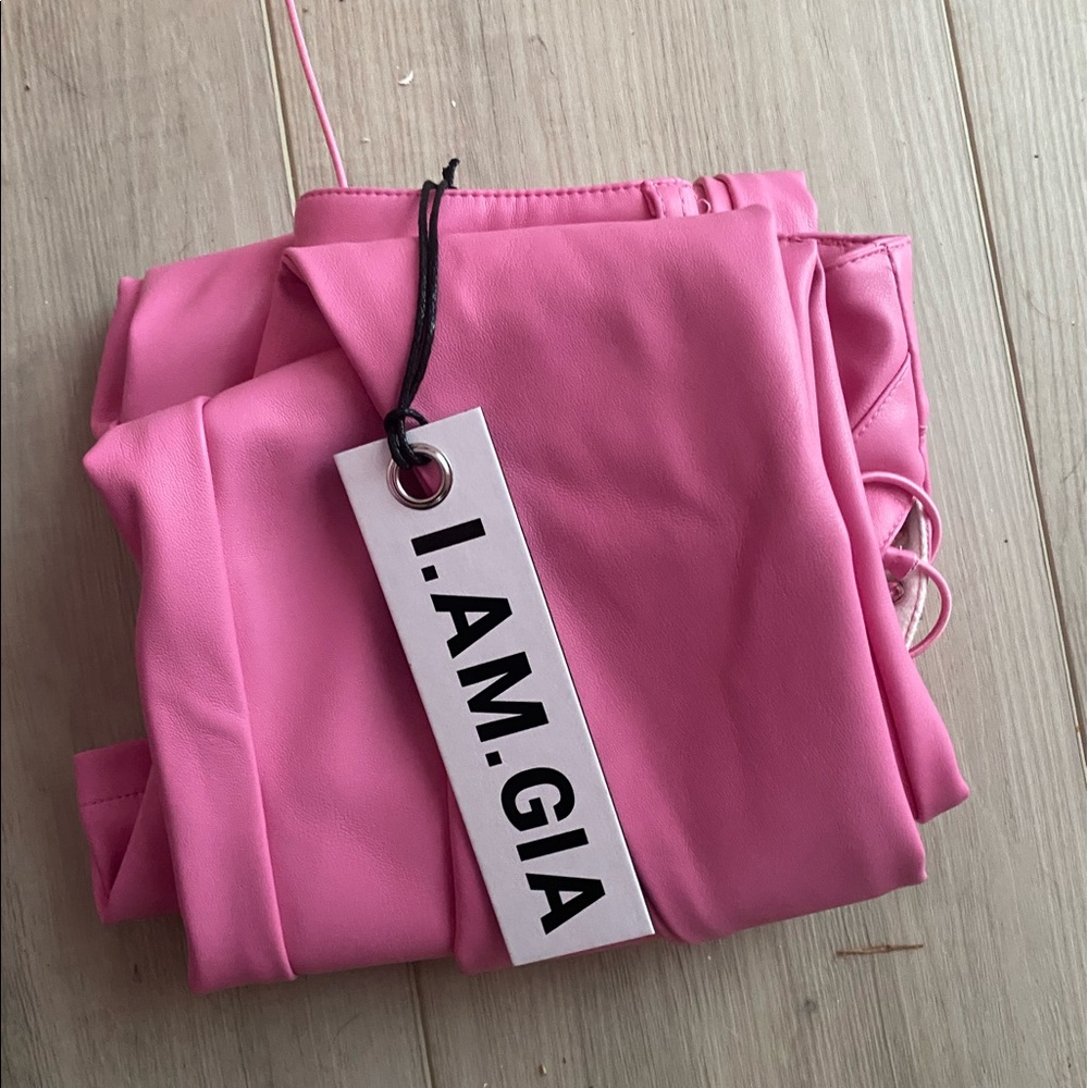 I.AM.GIA Pink Lace-Up High-Waist Pants - Picture 4 of 7
